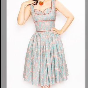 BERNIE DEXTER Parisian Pink Retro Pinup Dress XS